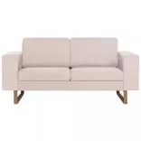 2-személyes krémszínű szövetkanapé