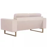 2-személyes krémszínű szövetkanapé