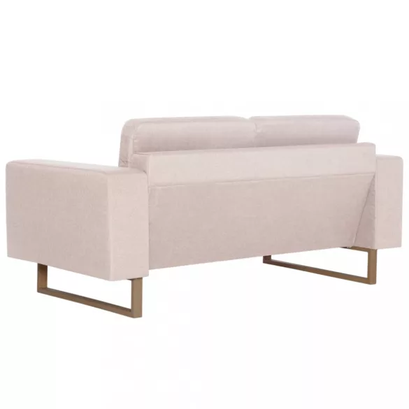 2-személyes krémszínű szövetkanapé