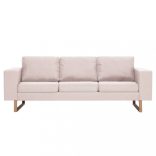 3-személyes krémszínű szövetkanapé