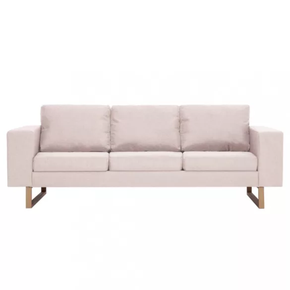 3-személyes krémszínű szövetkanapé