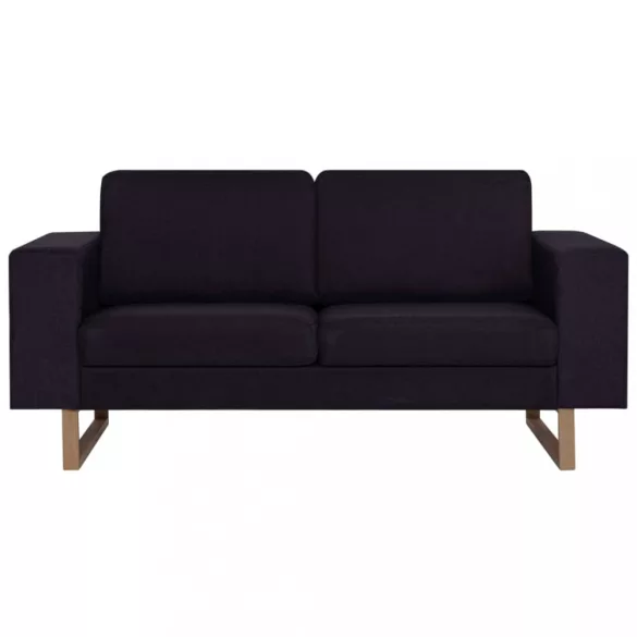 2-személyes fekete szövetkanapé