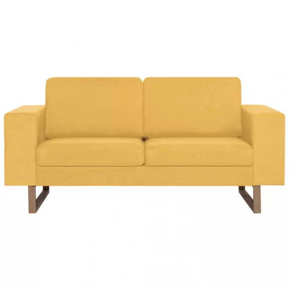 2-személyes sárga szövetkanapé
