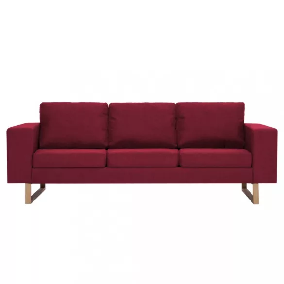 3-személyes bordó szövetkanapé