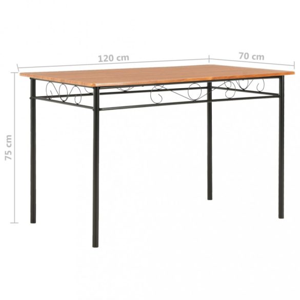 barna MDF étkezőasztal 120 x 70 x 75 cm