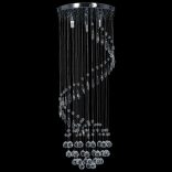 ezüstszínű spirálos mennyezeti lámpa kristálygyöngyökkel G9