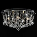 ezüstszínű kerek mennyezeti lámpa kristálygyöngyökkel 4 x G9