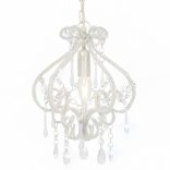 fehér kerek mennyezeti lámpa gyöngyökkel E14