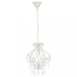 fehér kerek mennyezeti lámpa gyöngyökkel E14