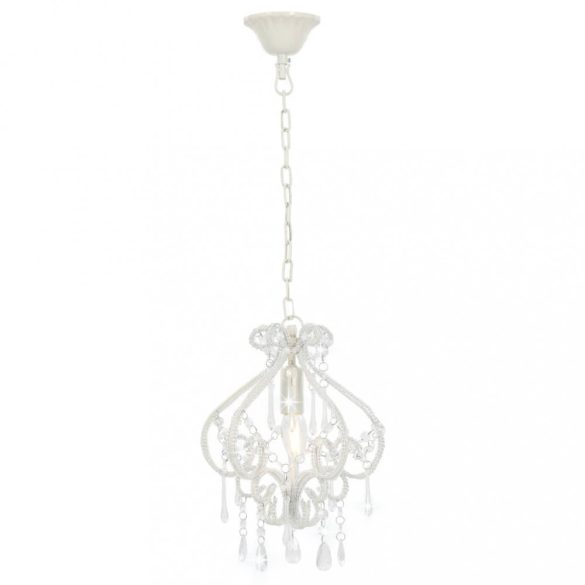 fehér kerek mennyezeti lámpa gyöngyökkel E14