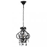 fekete kerek mennyezeti lámpa gyöngyökkel E14