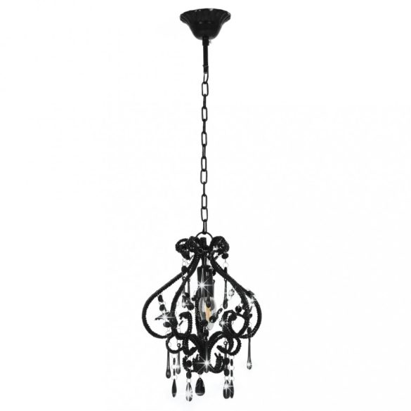 fekete kerek mennyezeti lámpa gyöngyökkel E14