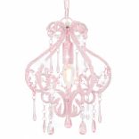 rózsaszín kerek mennyezeti lámpa gyöngyökkel E14