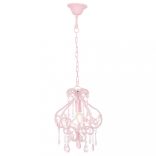 rózsaszín kerek mennyezeti lámpa gyöngyökkel E14