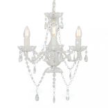 fehér kerek csillár gyöngyökkel 3 x E14