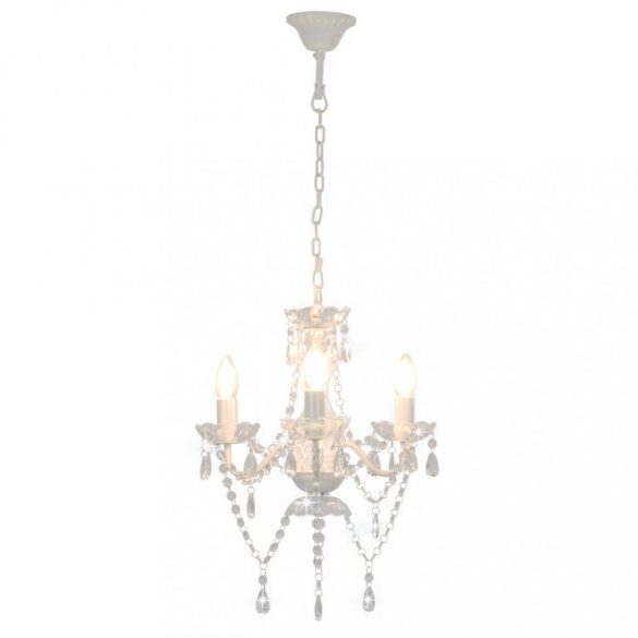 fehér kerek csillár gyöngyökkel 3 x E14