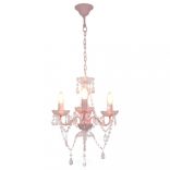 rózsaszín kerek csillár gyöngyökkel 3 x E14