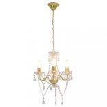 aranyszínű kerek csillár gyöngyökkel 3 x E14