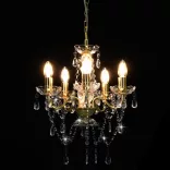 aranyszínű kerek csillár kristálygyöngyökkel 5 x E14