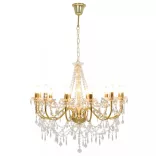 aranyszínű csillár gyöngyökkel és 12 db E14 izzófoglalattal