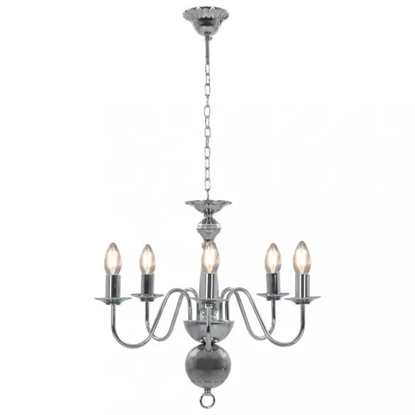 ezüstszínű csillár 5 db E14 izzófoglalattal