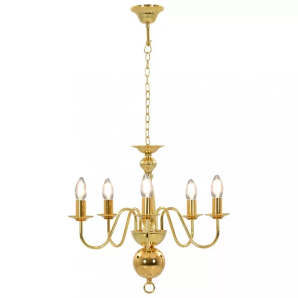 aranyszínű csillár 5 db E14 izzófoglalattal