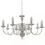 ezüstszínű csillár 8 db E14 izzóval