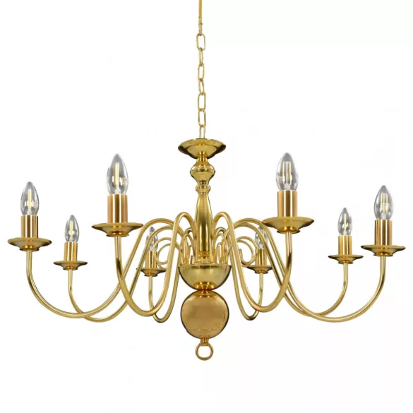 aranyszínű csillár 8 db E14 izzóval