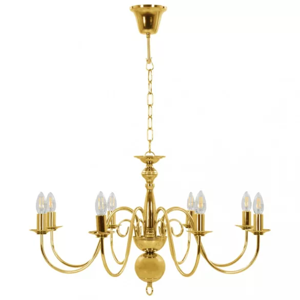 aranyszínű csillár 8 db E14 izzóval