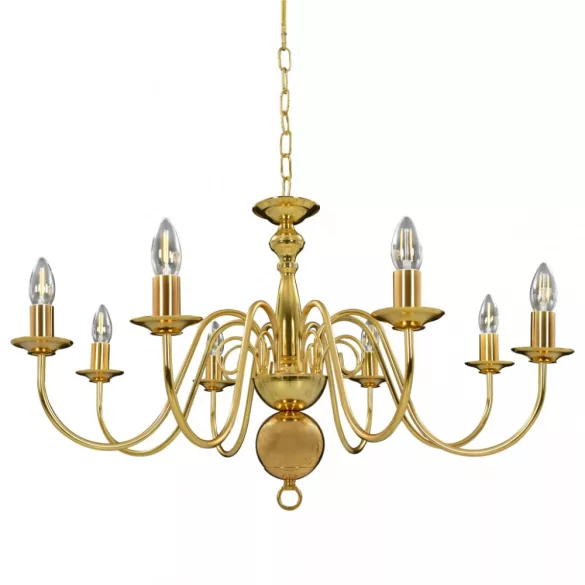 aranyszínű csillár 8 db E14 izzóval