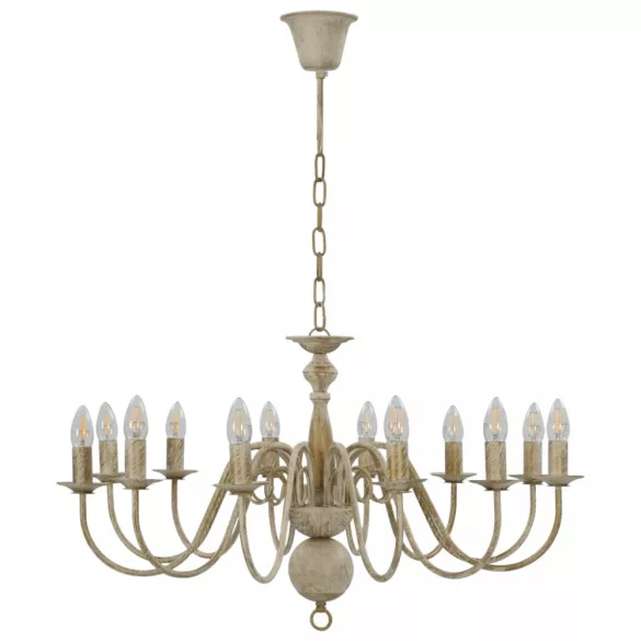 antik fehér csillár 12 db E14 égővel