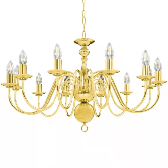 aranyszínű csillár 8 db E14 izzóval