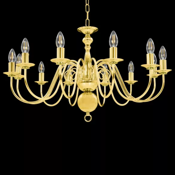 aranyszínű csillár 8 db E14 izzóval