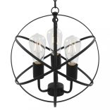 fekete gömb alakú függőlámpa 3 x E27