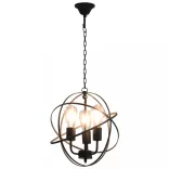 fekete gömb alakú függőlámpa 3 x E27