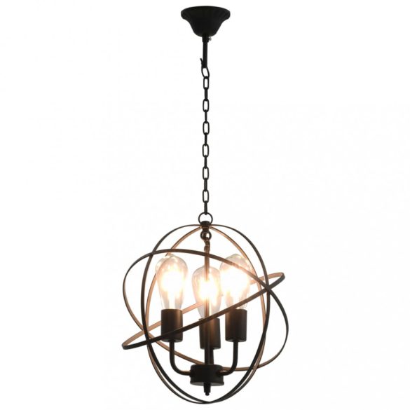 fekete gömb alakú függőlámpa 3 x E27