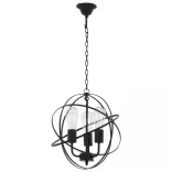 fekete gömb alakú függőlámpa 3 x E27