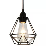 fekete gyémántformájú mennyezeti lámpa 3 x E27