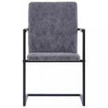 2 db sötétszürke műbőr szánkótalpas étkezőszék