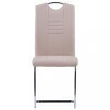 2 db kávészínű műbőr szánkótalpas étkezőszék