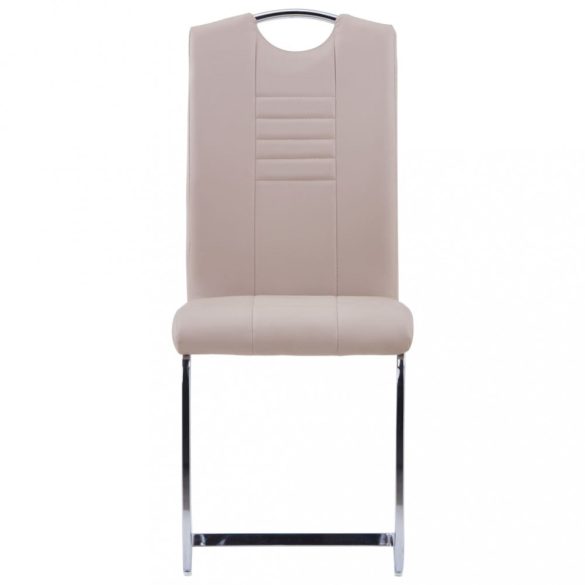 2 db kávészínű műbőr szánkótalpas étkezőszék