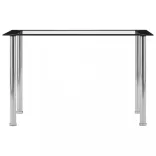 fekete és átlátszó edzett üveg étkezőasztal 120 x 60 x 75 cm