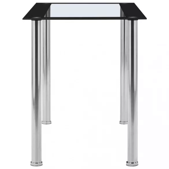 fekete és átlátszó edzett üveg étkezőasztal 120 x 60 x 75 cm