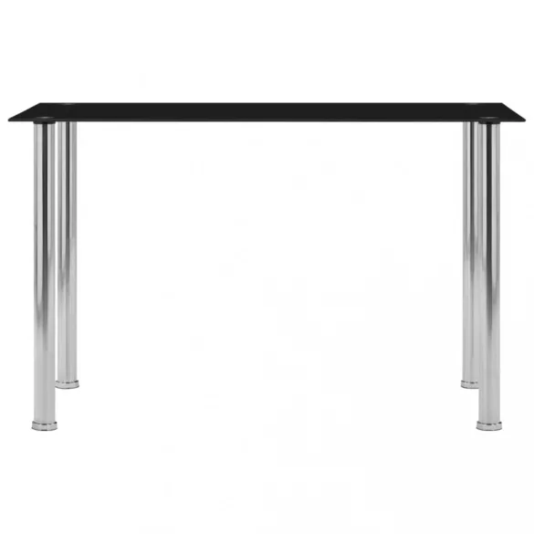 fekete edzett üveg étkezőasztal 120 x 60 x 75 cm