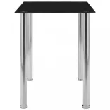 fekete edzett üveg étkezőasztal 120 x 60 x 75 cm