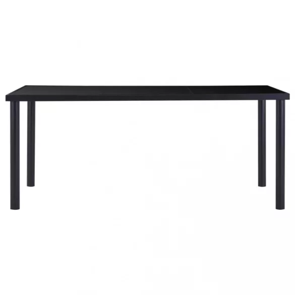 fekete edzett üveg étkezőasztal 180 x 90 x 75 cm