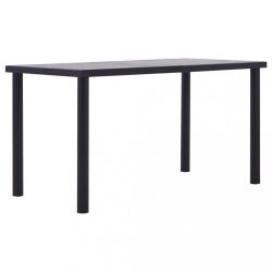 fekete és betonszürke MDF étkezőasztal 140 x 70 x 75 cm