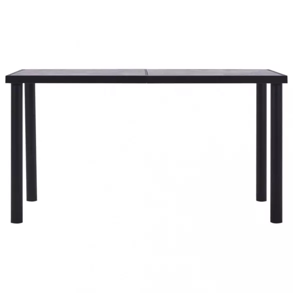 fekete és betonszürke MDF étkezőasztal 140 x 70 x 75 cm