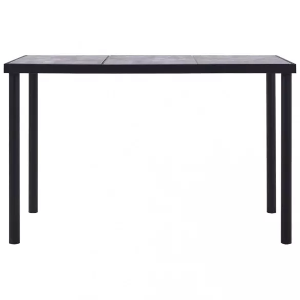 fekete és betonszürke MDF étkezőasztal 160 x 80 x 75 cm