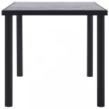fekete és betonszürke MDF étkezőasztal 160 x 80 x 75 cm
